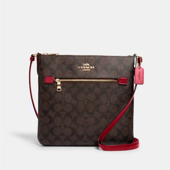 Rowan File Bag In Signature Canvas with Circular Coin Pouch Bag Charm - Picture 5 of 6